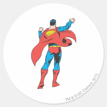 Superman From Behind Classic Round Sticker