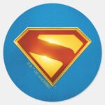 Superman Golden S Shield Brilliance Classic Round Sticker