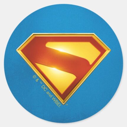 Superman Golden S Shield Brilliance Classic Round Sticker