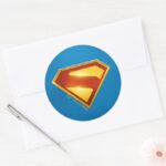 Superman Golden S Shield Brilliance Classic Round Sticker