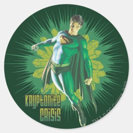 Superman Kryptonite Crisis Classic Round Sticker