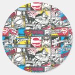 Superman Logo Pattern 2 Classic Round Sticker