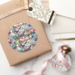 Superman Logo Pattern 2 Classic Round Sticker