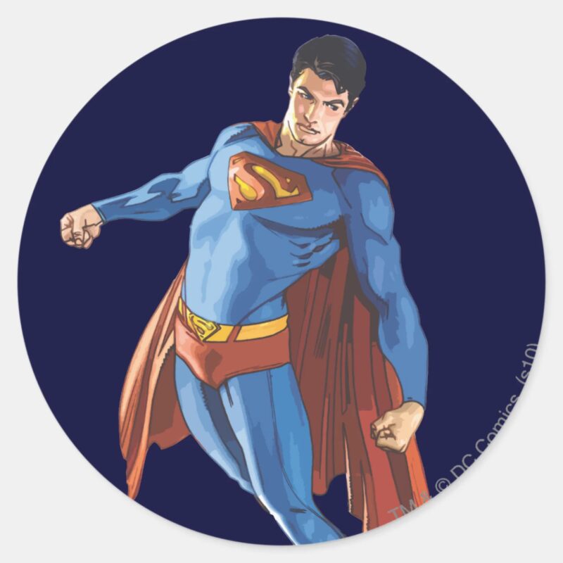 Superman Looking Down Classic Round Sticker