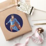 Superman Looking Down Classic Round Sticker