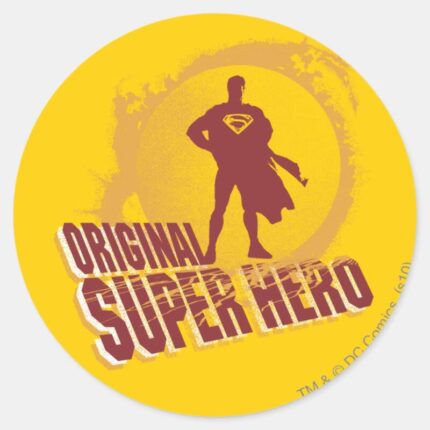 Superman Original Super Hero Classic Round Sticker