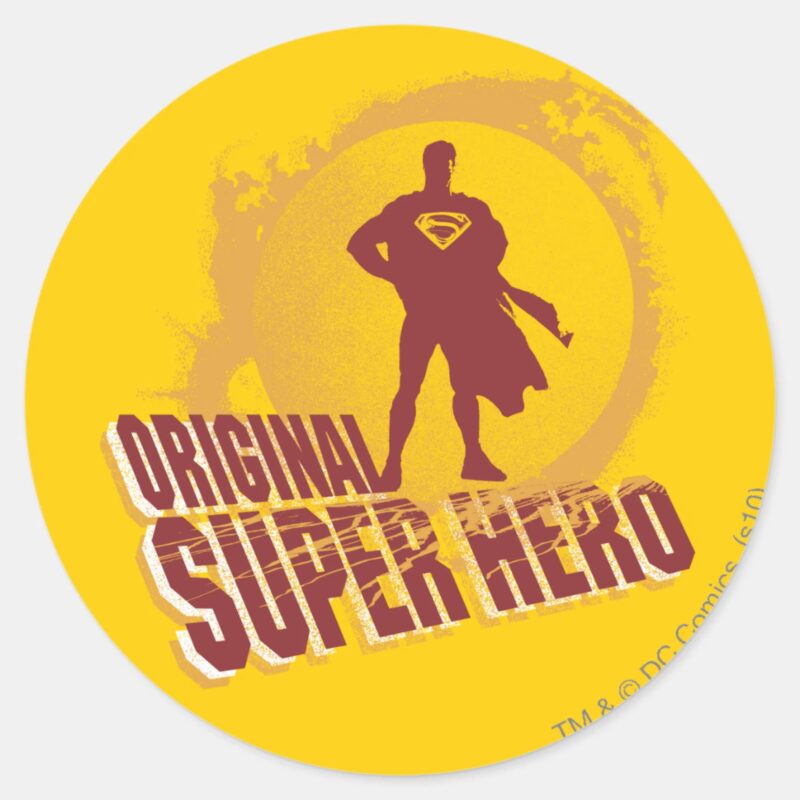 Superman Original Super Hero Classic Round Sticker