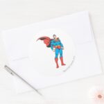 Superman Posing 3 Classic Round Sticker