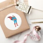 Superman Posing 3 Classic Round Sticker