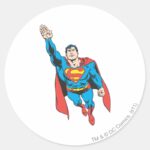 Superman Right Arm Raised Classic Round Sticker