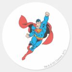 Superman Right Fist Raised Classic Round Sticker