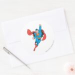 Superman Right Fist Raised Classic Round Sticker