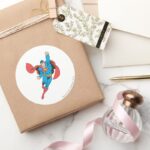 Superman Right Fist Raised Classic Round Sticker