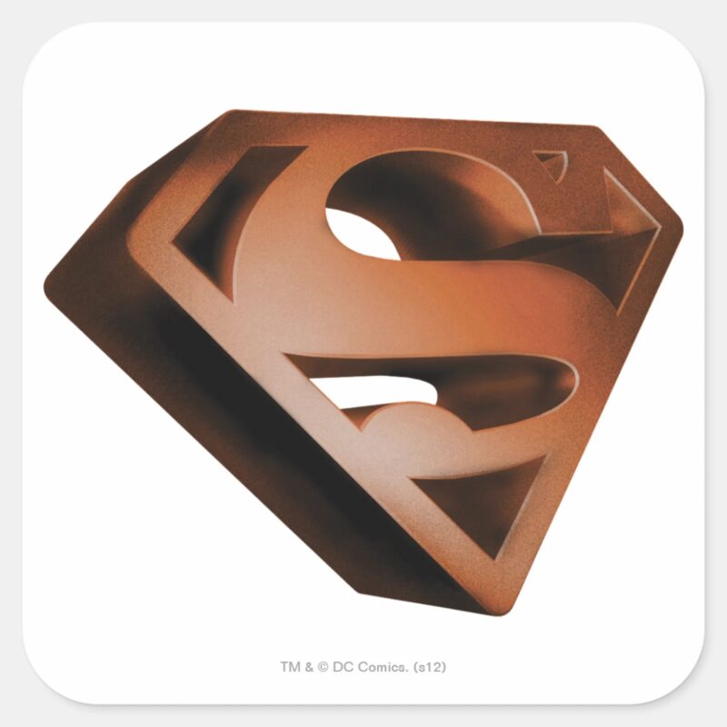 Superman S Shield 3D Grainy Logo Square Sticker