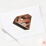 Superman S Shield 3D Grainy Logo Square Sticker