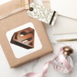 Superman S Shield 3D Grainy Logo Square Sticker