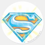 Superman S Shield Blue And Orange Logo Classic Round Sticker