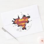 Superman S Shield Broken Metal Logo Classic Round Sticker