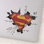Superman S Shield Broken Metal Logo Sticker