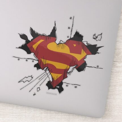 Superman S Shield Broken Metal Logo Sticker