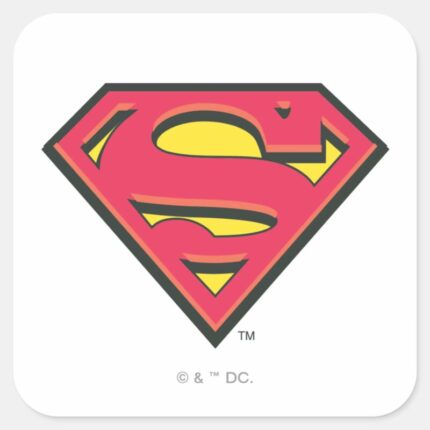 Superman S Shield Classic Logo Square Sticker