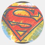 Superman S Shield Colored Logo Classic Round Sticker