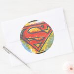 Superman S Shield Colored Logo Classic Round Sticker