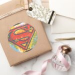 Superman S Shield Colored Logo Classic Round Sticker