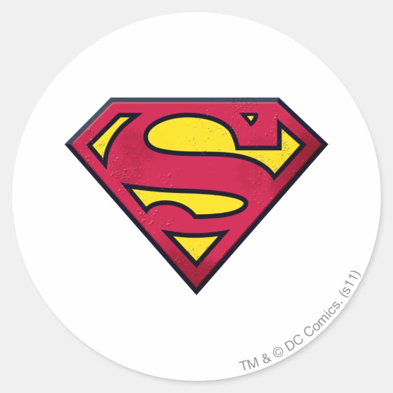 Superman S Shield Dirt Logo Classic Round Sticker