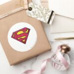Superman S Shield Dirt Logo Classic Round Sticker