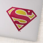 Superman S Shield Distressed Dots Logo Sticker