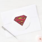Superman S Shield Distressed Logo Classic Round Sticker