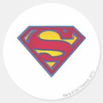Superman S Shield Dot Logo Classic Round Sticker
