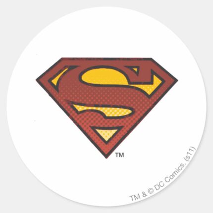 Superman S Shield Faded Dots Logo Classic Round Sticker