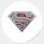 Superman S Shield Gray And Red City Logo Classic Round Sticker