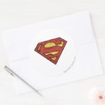 Superman S Shield Grunge Logo Classic Round Sticker
