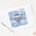 Superman S Shield Light Blue City Logo Square Sticker