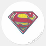 Superman S Shield Printed Logo Classic Round Sticker