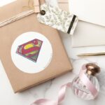 Superman S Shield Printed Logo Classic Round Sticker