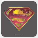 Superman S Shield Reflection Logo Square Sticker