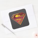 Superman S Shield Reflection Logo Square Sticker