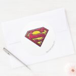 Superman S Shield Scratches Logo Classic Round Sticker