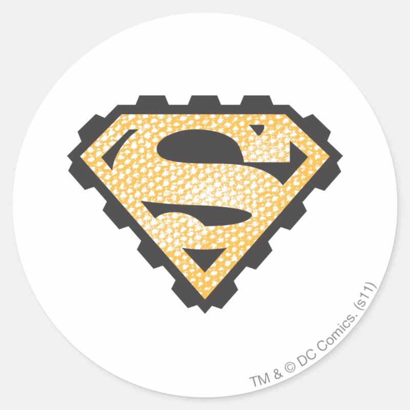 Superman S Shield Tan Logo Classic Round Sticker