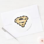 Superman S Shield Tan Logo Classic Round Sticker