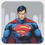 Superman Standing Square Sticker