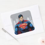 Superman Standing Square Sticker
