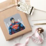 Superman Standing Square Sticker