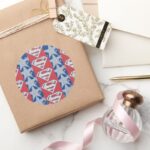 Superman Stars And Logo Classic Round Sticker