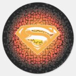 Superman Stylized Crackle Logo Classic Round Sticker