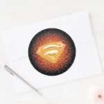 Superman Stylized Crackle Logo Classic Round Sticker